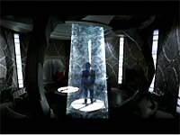 Ein Außerirdischer kommuniziert mit einem Fremden in der Zukunft