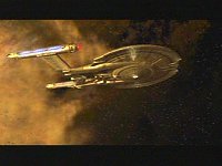 Die Enterprise verlässt die gefährliche Zone.