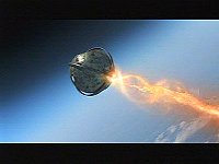 Eine unbekannte Sonde greift die Erde an.