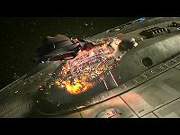 Die Brücke der Enterprise wird zerstört.