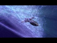 Die Explosion des Prototypen beschädigt Shrans Schiff.