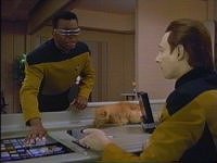 Geordi verhindert, dass Data seinen Emotionschip zerstört.